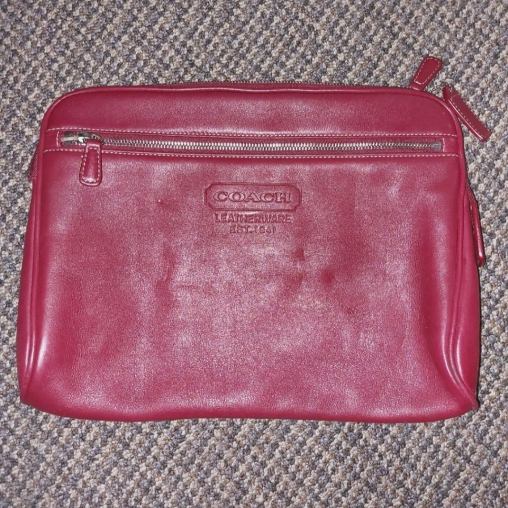 Red Coach clutch/cosmetic/travel bag